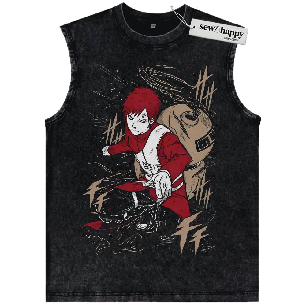 Wash Tank Top Gaara Tank Top, Naruto Tank Top, Anime Tank Top, Vintage Tank Top