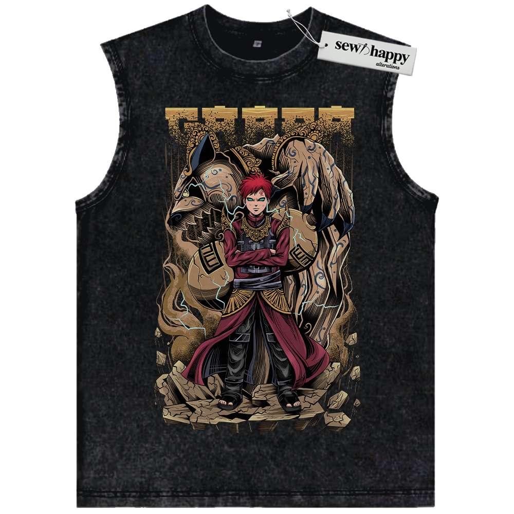Wash Tank Top Gaara Tank Top, Naruto Tank Top, Anime Tank Top, Vintage Tank Top