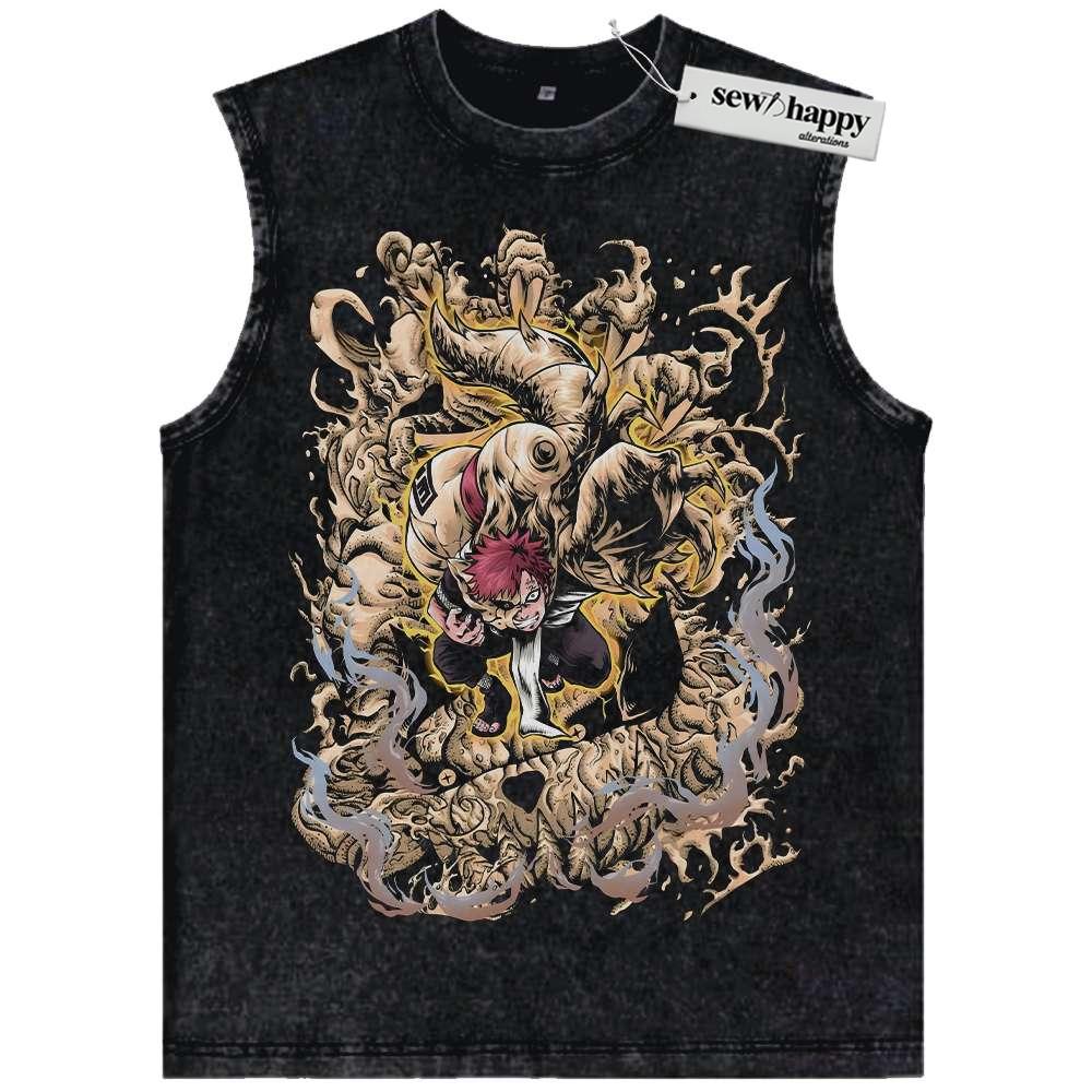 Wash Tank Top Gaara Tank Top, Naruto Tank Top, Anime Tank Top, Vintage Tank Top