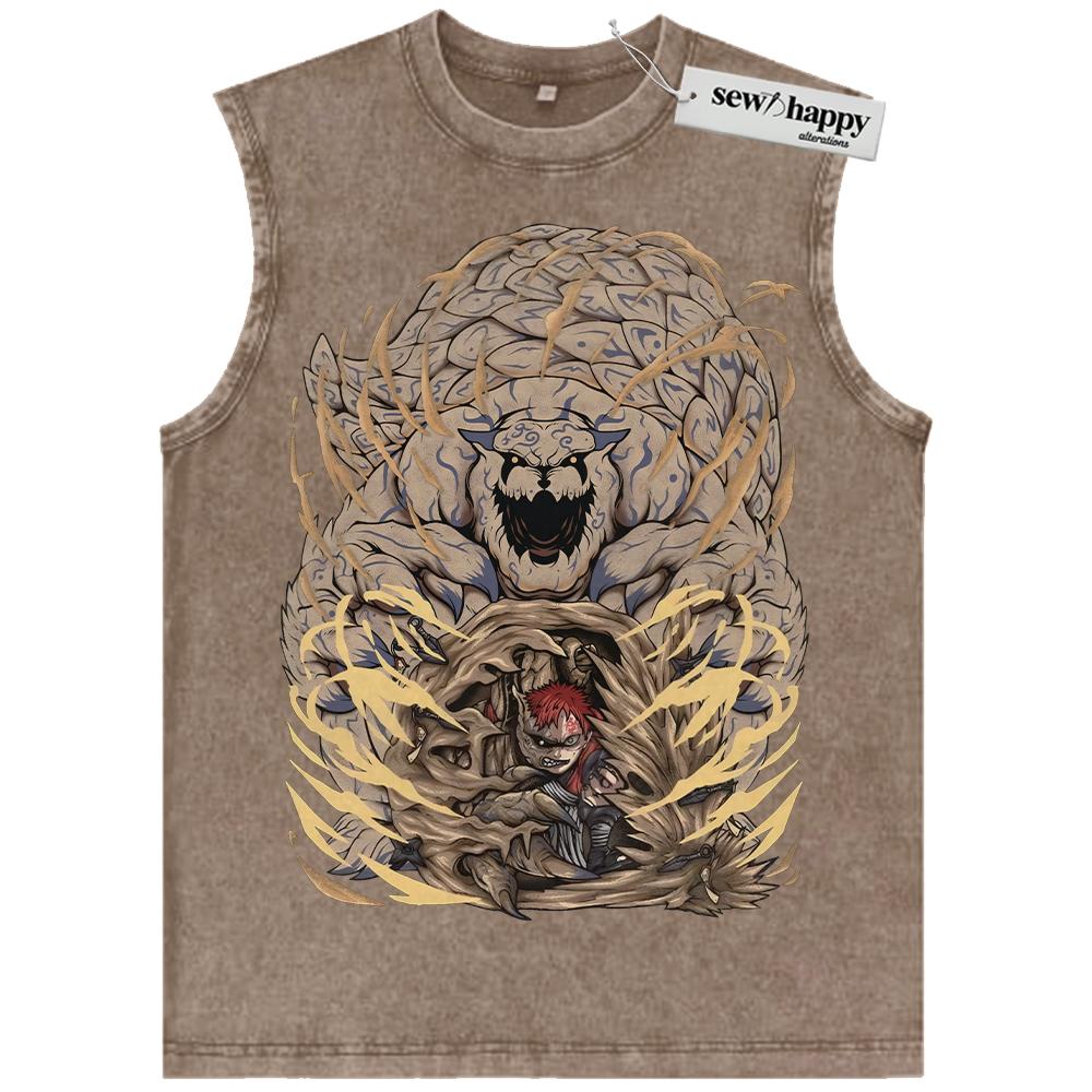 Wash Tank Top Gaara Tank Top, Shukaku Tank Top, Naruto Tank Top, Anime Tank Top, Vintage Tank Top