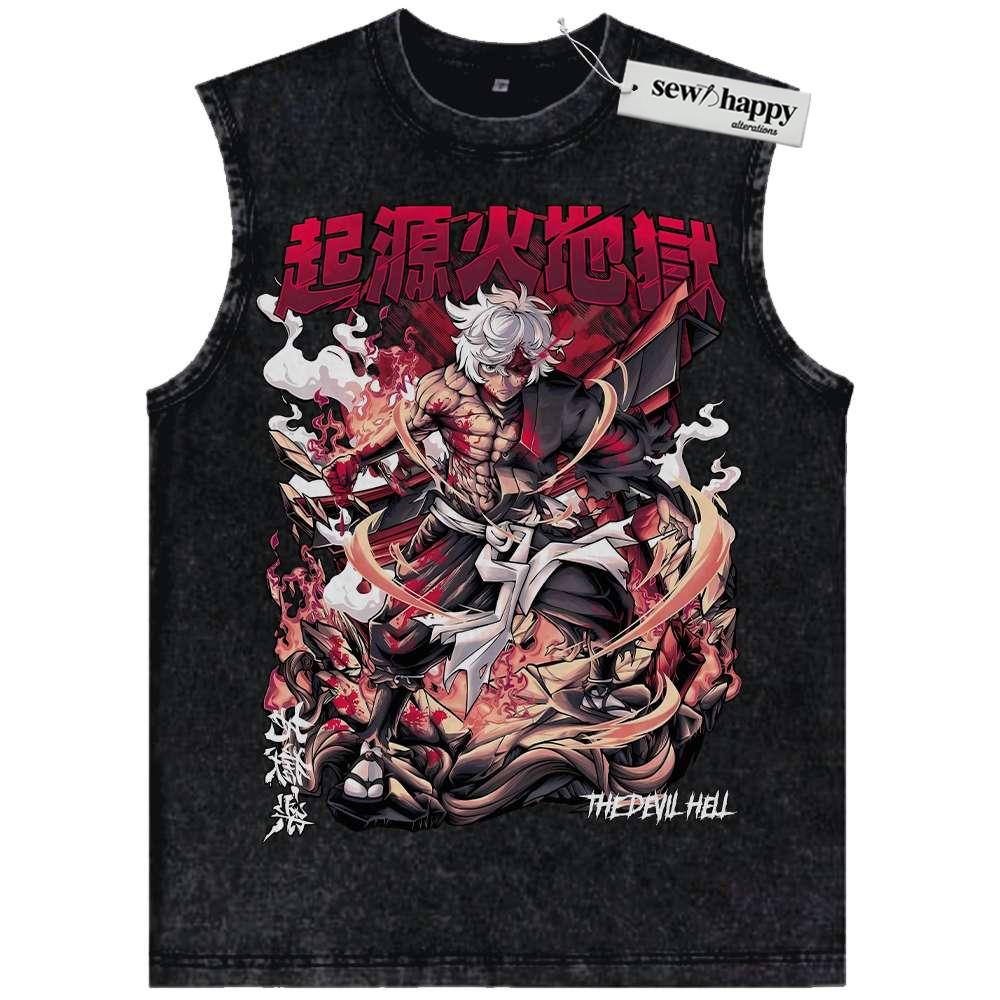 Wash Tank Top Gabimaru Tank Top, Hell’s Paradise Tank Top, Anime Tank Top, Vintage Tank Top