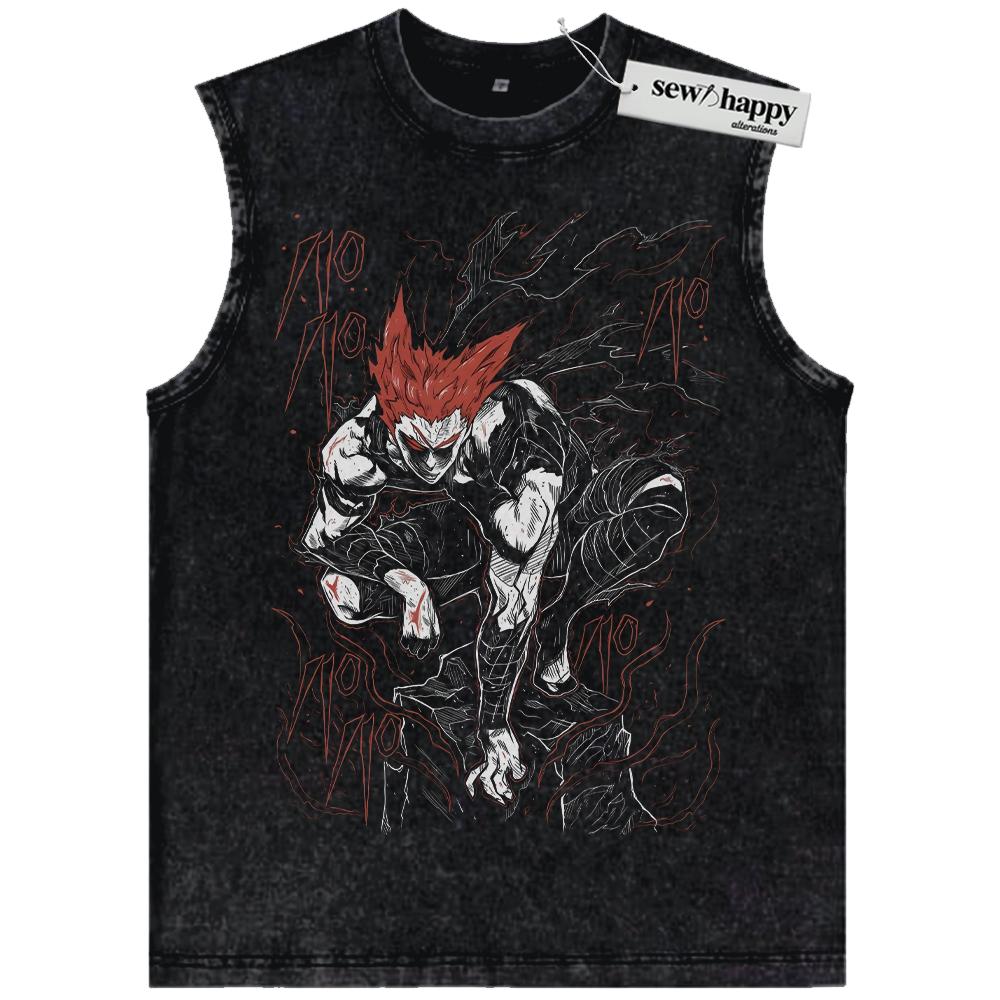 Wash Tank Top Garou Tank Top, One Punch Man Tank Top, Anime Tank Top, Vintage Tank Top