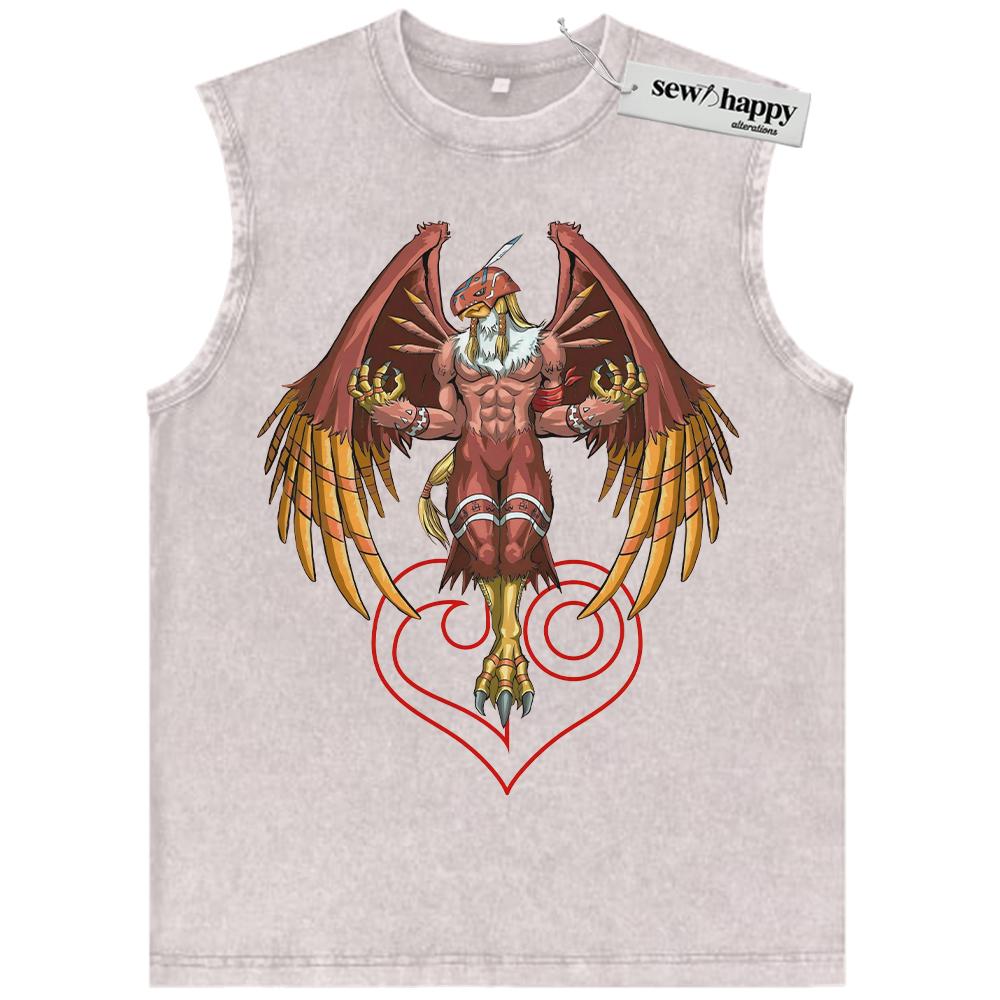Wash Tank Top Garudamon Tank Top, Digimon Tank Top, Anime Tank Top, Vintage Tank Top