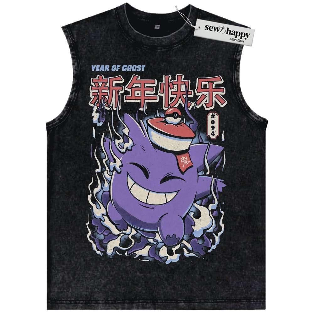 Wash Tank Top Gengar Tank Top, Pokemon Tank Top, Anime Tank Top, Vintage Tank Top