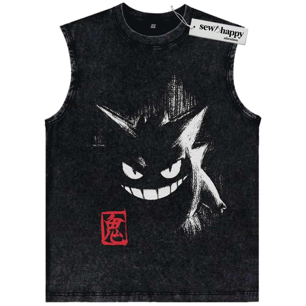 Wash Tank Top Gengar Tank Top, Pokemon Tank Top, Anime Tank Top, Vintage Tank Top