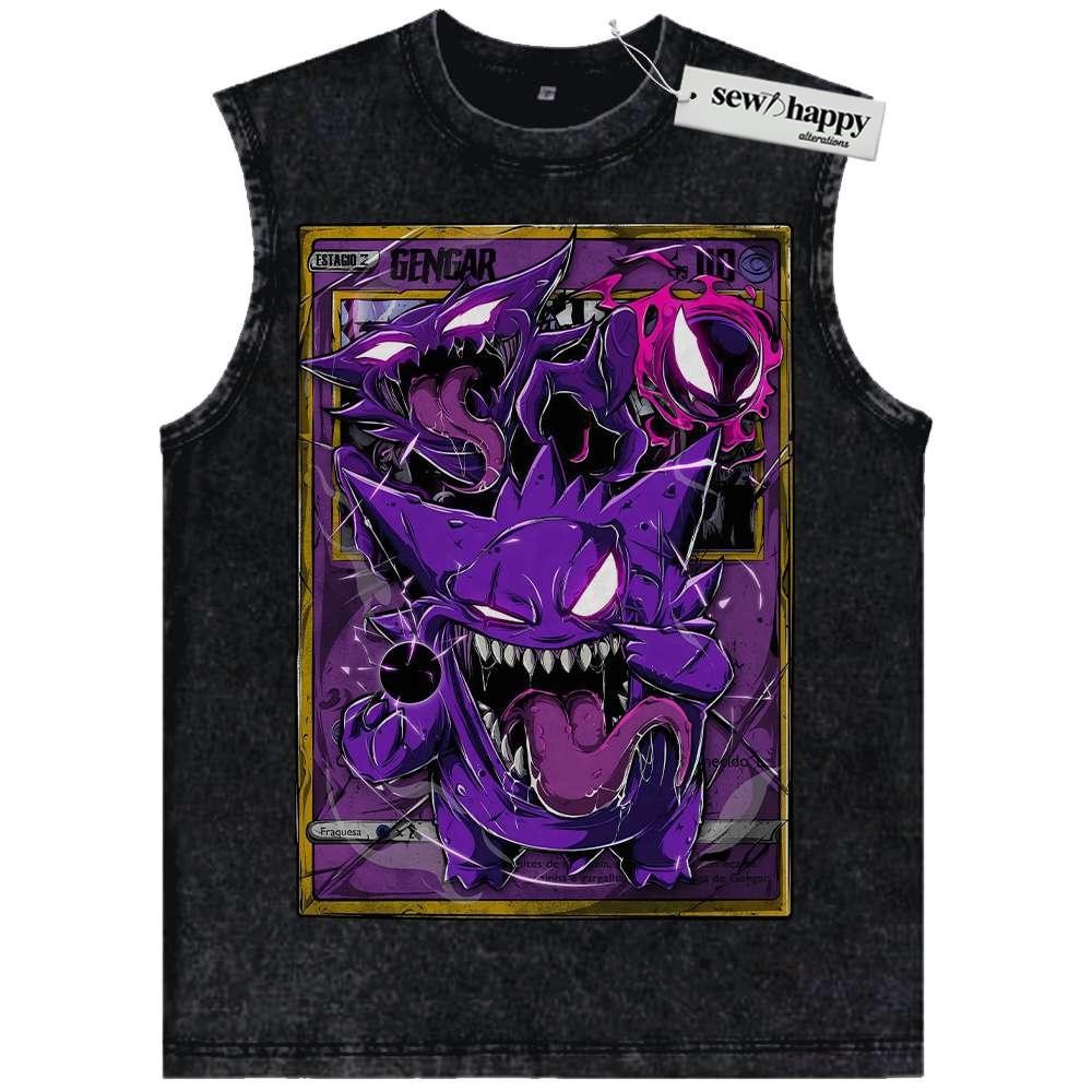 Wash Tank Top Gengar Tank Top, Pokemon Tank Top, Anime Tank Top, Vintage Tank Top