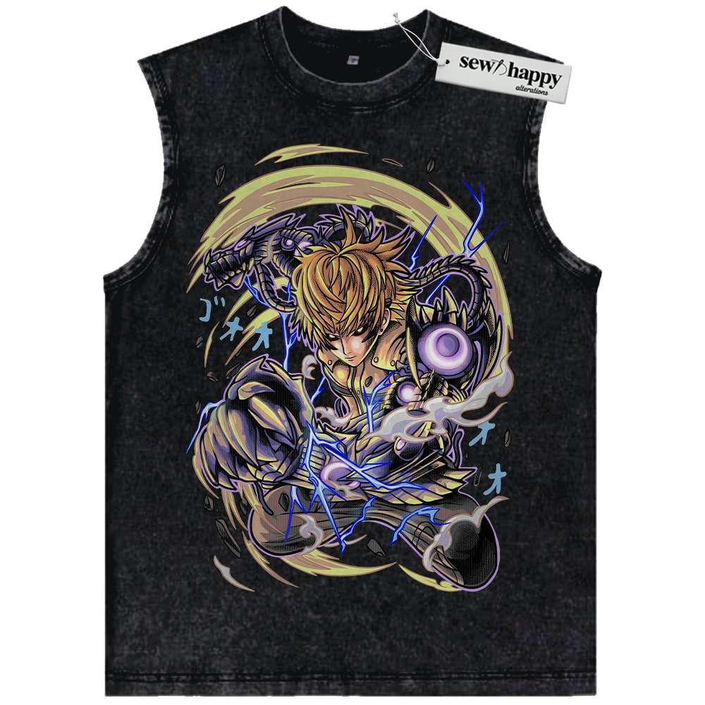 Wash Tank Top Genos Tank Top, One Punch Man Tank Top, Anime Tank Top, Vintage Tank Top
