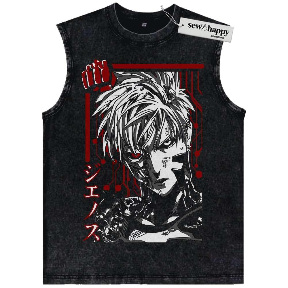 Wash Tank Top Genos Tank Top, One Punch Man Tank Top, Anime Tank Top, Vintage Tank Top