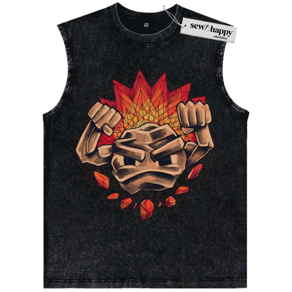 Wash Tank Top Geodude Tank Top, Pokemon Tank Top, Anime Tank Top, Vintage Tank Top