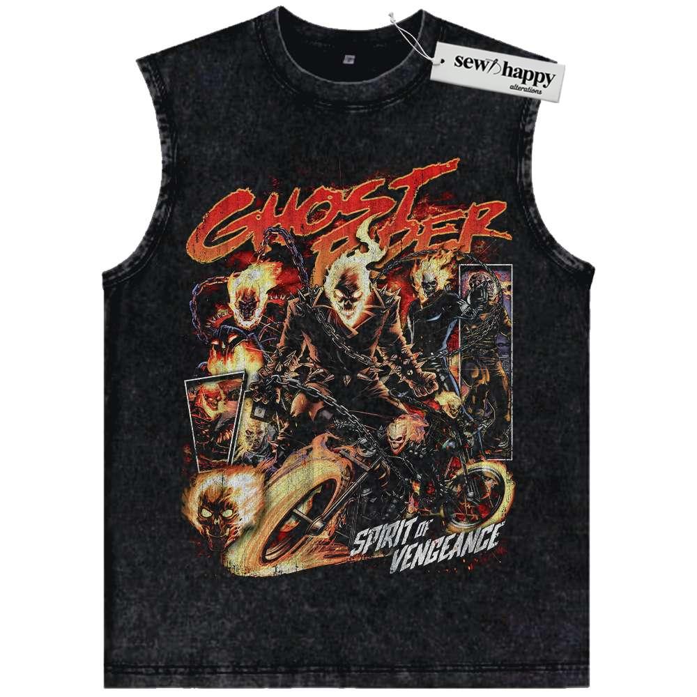 Wash Tank Top Ghost Rider Tank Top, Marvel Comics Tank Top, Vintage Tank Top