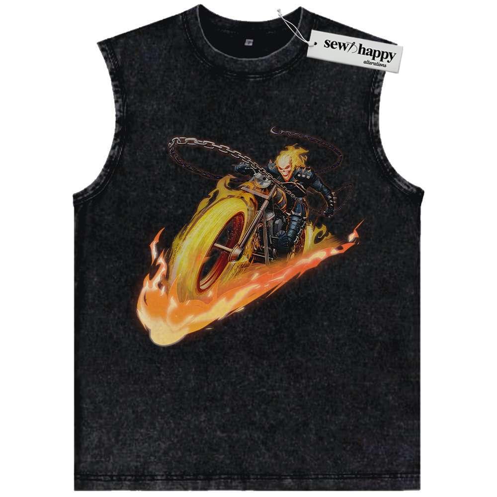Wash Tank Top Ghost Rider Tank Top, Marvel Comics Tank Top, Vintage Tank Top