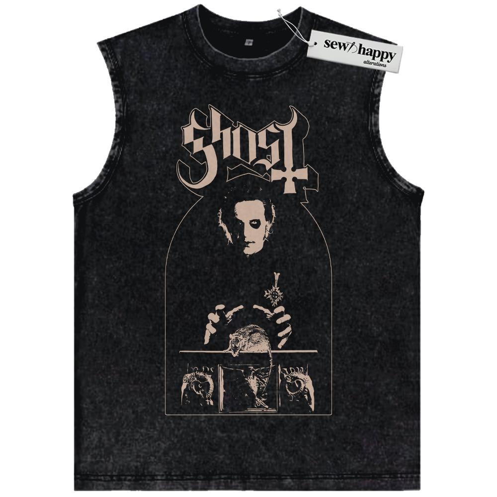 Wash Tank Top Ghost Tank Top, Halloween Tank Top, Horror Tank Top, Vintage Tank Top