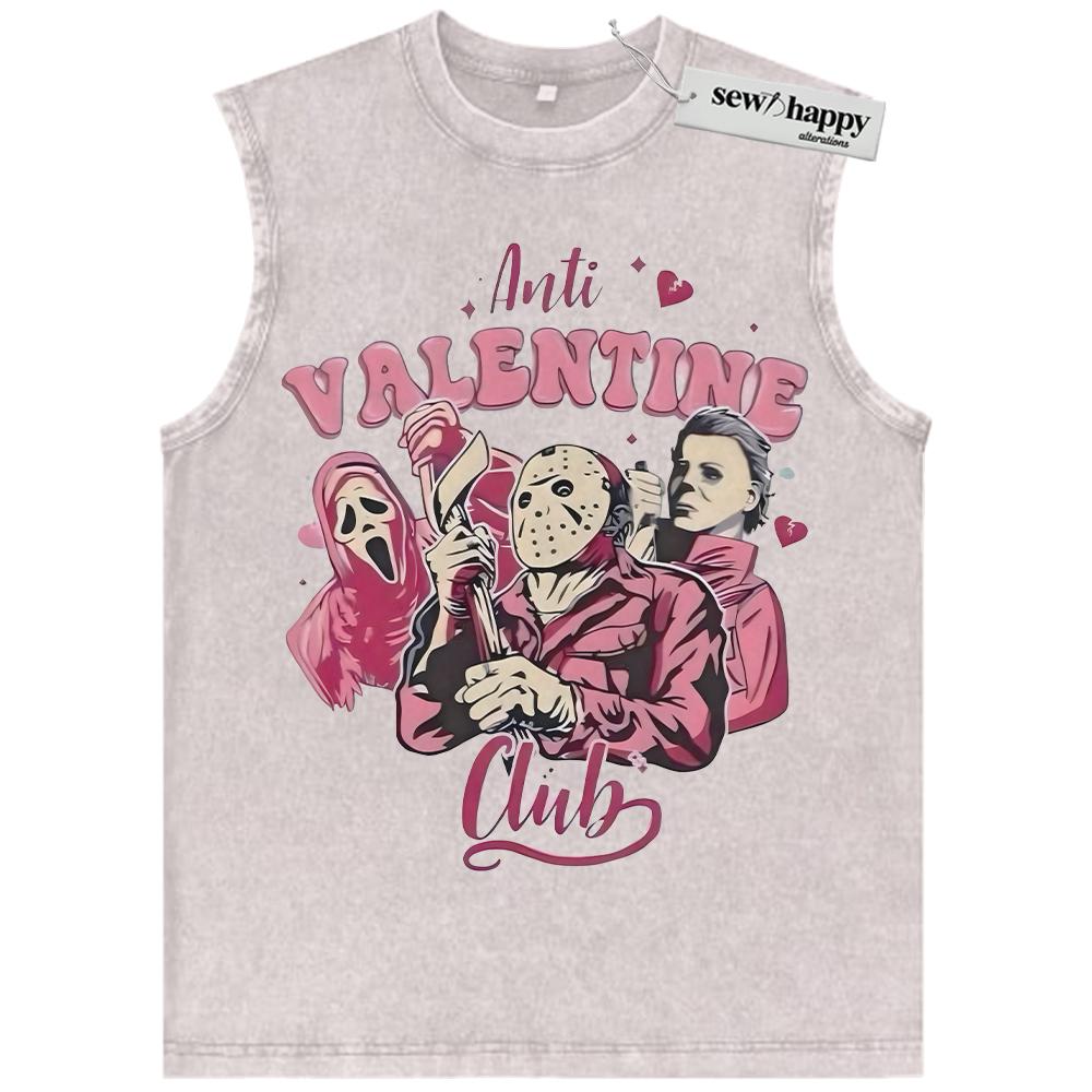 Wash Tank Top Ghostface Tank Top, Michael Myers Tank Top, Jason Voorhees Tank Top, Horror Tank Top, Valentine’s Day Tank Top, Vintage Tank Top