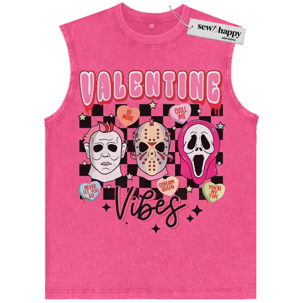 Wash Tank Top Ghostface Tank Top, Michael Myers Tank Top, Jason Voorhees Tank Top, Valentine’s Day Tank Top, Horror Tank Top, Vintage Tank Top