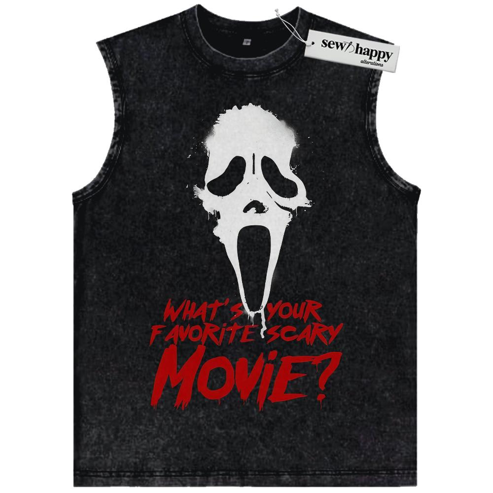 Wash Tank Top Ghostface Tank Top, Scream Tank Top, Halloween Tank Top, Horror Tank Top, Vintage Tank Top