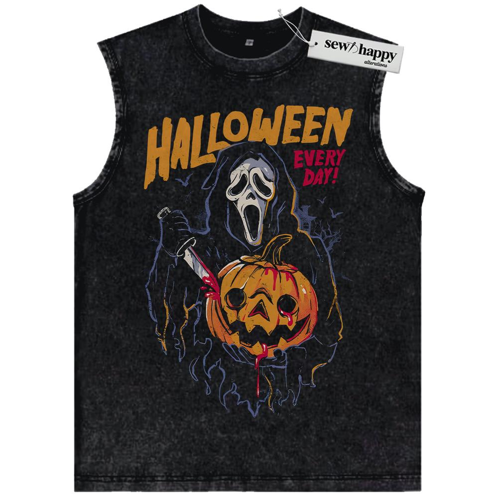 Wash Tank Top Ghostface Tank Top, Scream Tank Top, Halloween Tank Top, Horror Tank Top, Vintage Tank Top