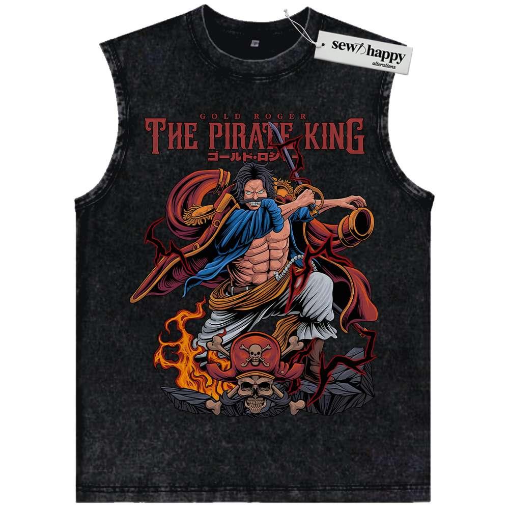 Wash Tank Top Gol D Roger Tank Top, One Piece Tank Top, Anime Tank Top, Vintage Tank Top