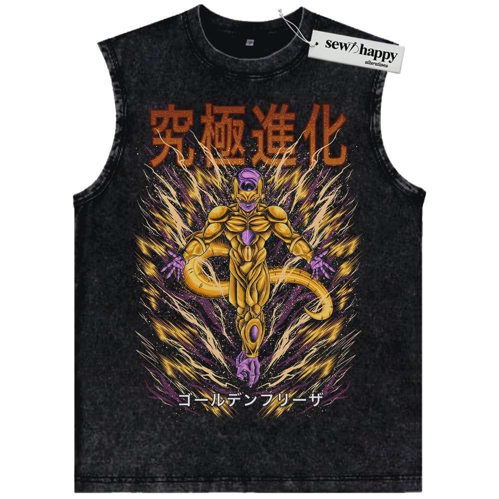 Wash Tank Top Golden Frieza Tank Top, Dragon Ball Tank Top, Anime Tank Top, Vintage Tank Top