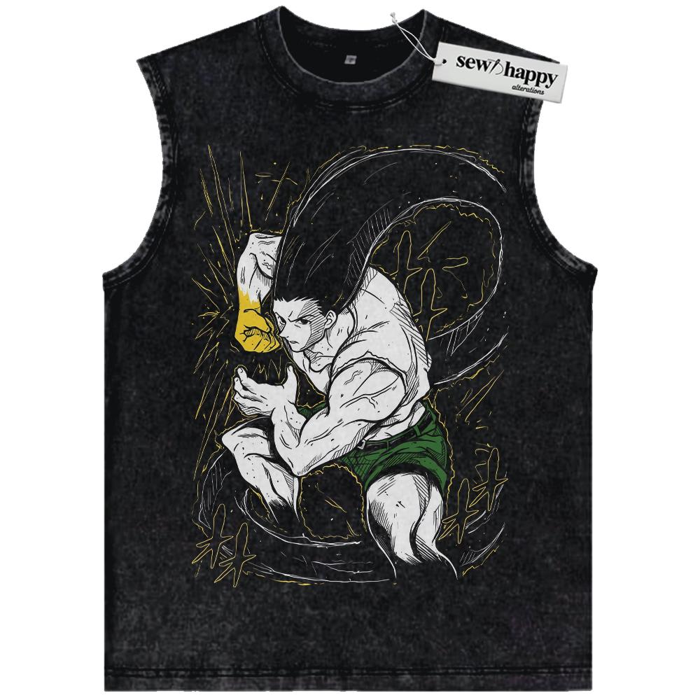 Wash Tank Top Gon Freecss Tank Top, Hunter x Hunter Tank Top, HxH Tank Top, Anime Tank Top, Vintage Tank Top