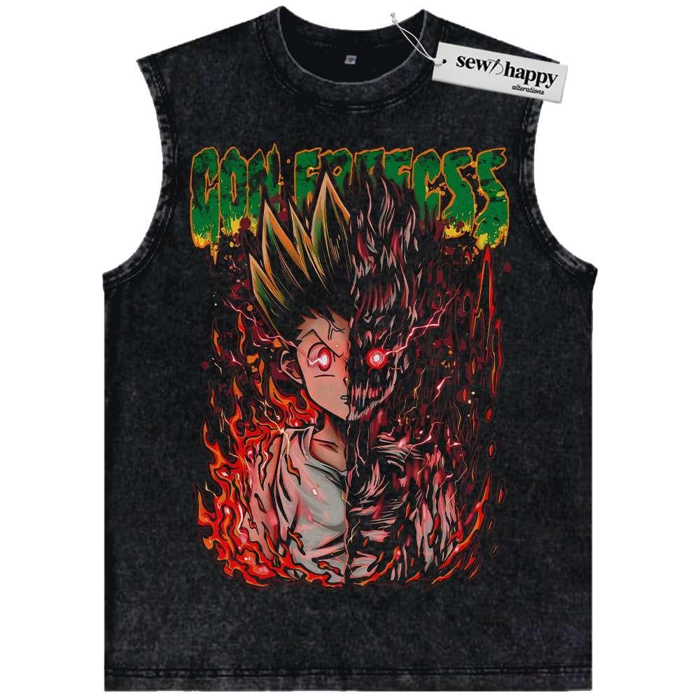 Wash Tank Top Gon Freecss Tank Top, Hunter x Hunter Tank Top, HxH Tank Top, Anime Tank Top, Vintage Tank Top