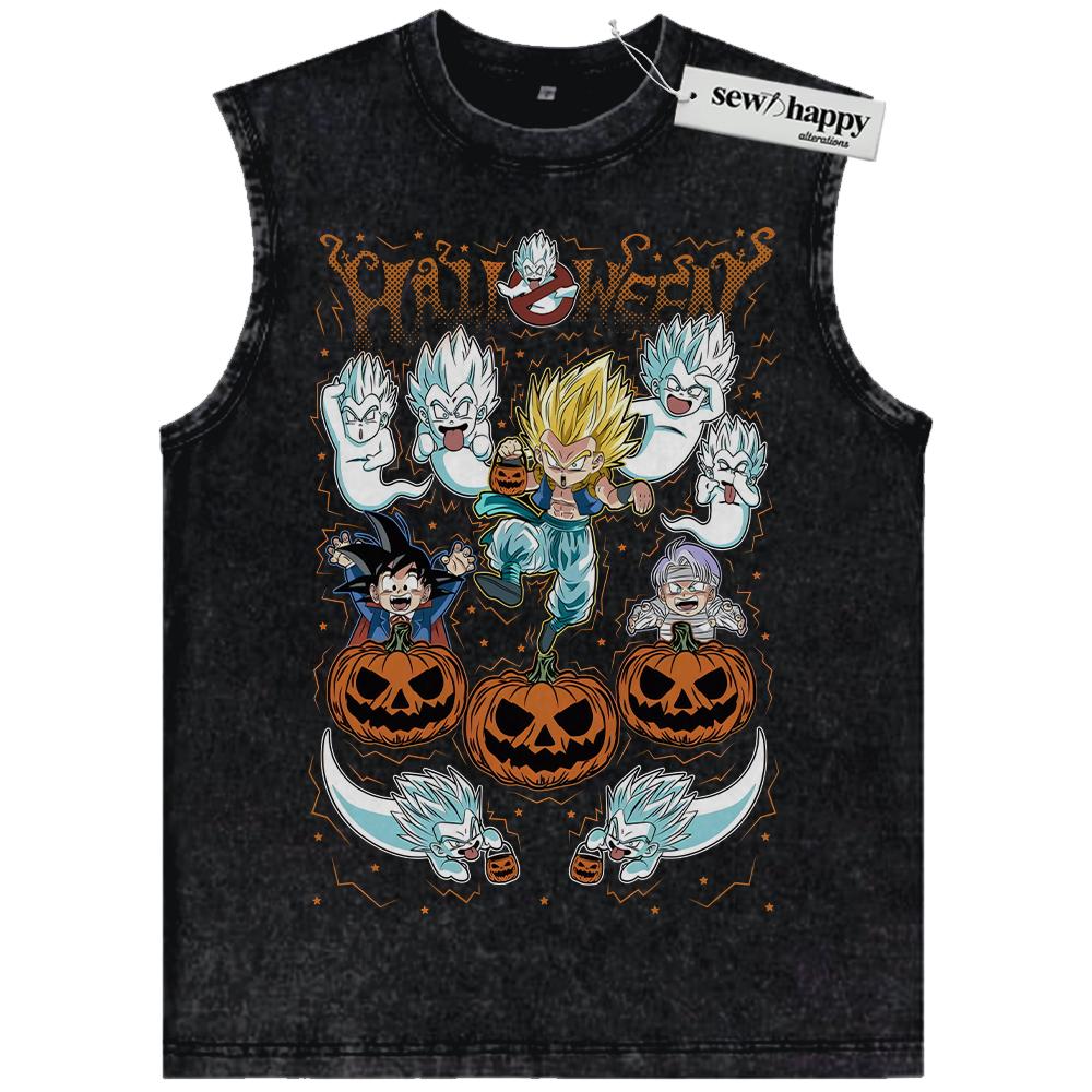 Wash Tank Top Gotenks Halloween Tank Top, Trunks Tank Top, Son Goten Tank Top, Dragon Ball Tank Top, DBZ Tank Top, Anime Tank Top, Vintage Tank Top