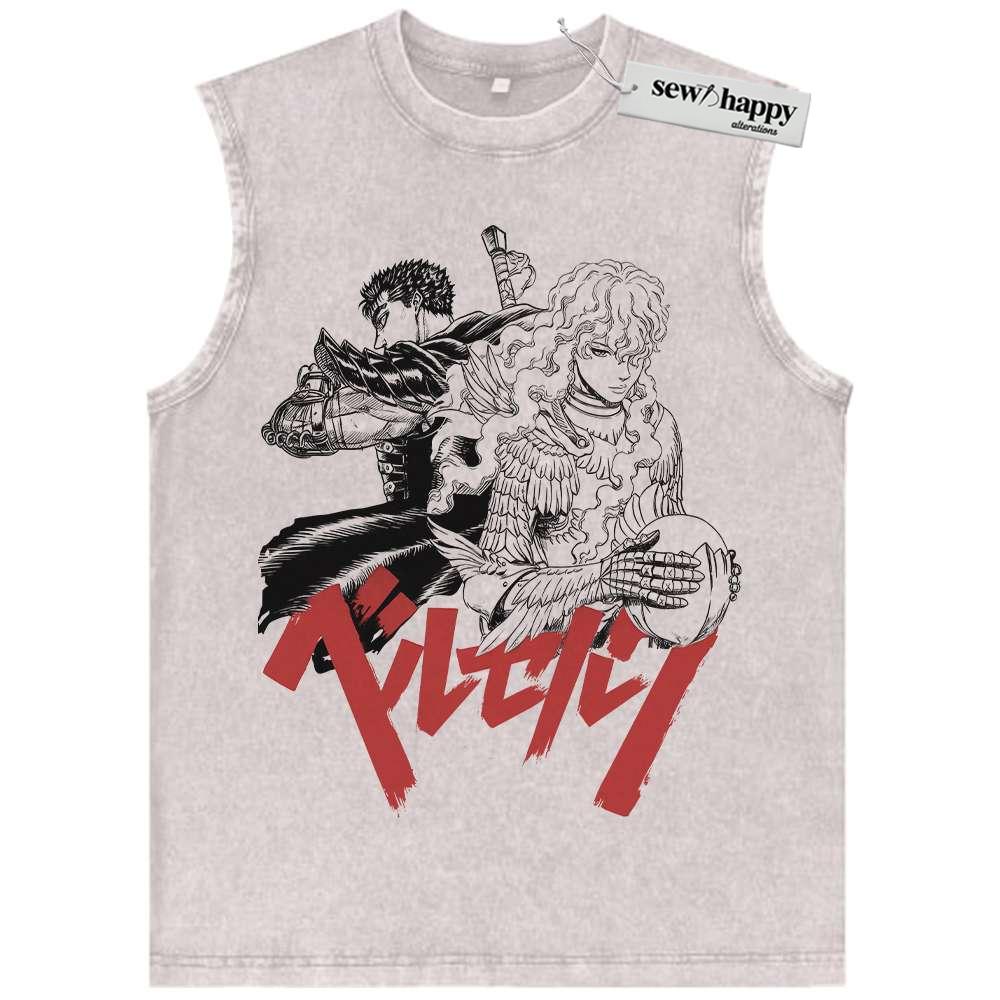 Wash Tank Top Griffith vs Guts Tank Top, Berserk Tank Top, Anime Tank Top, Vintage Tank Top