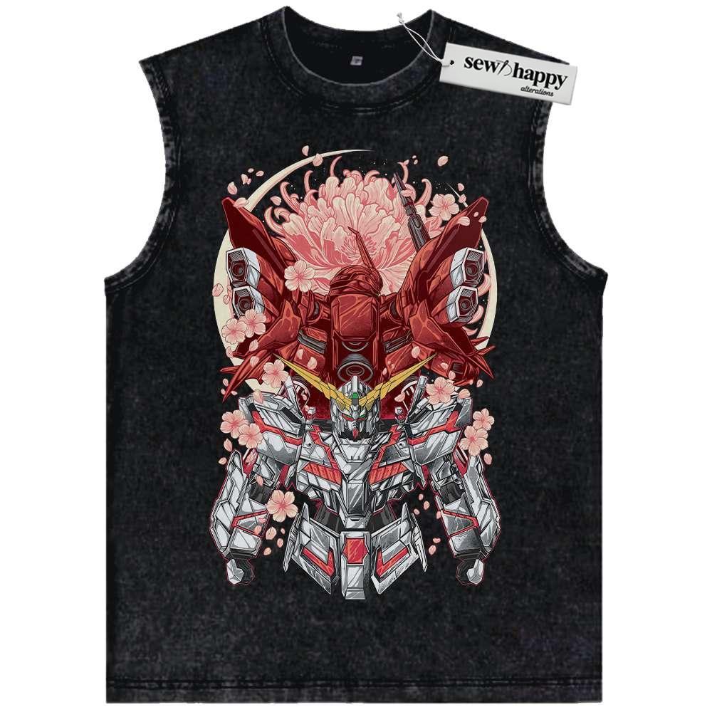 Wash Tank Top Gundam Tank Top, Anime Tank Top, Vintage Tank Top