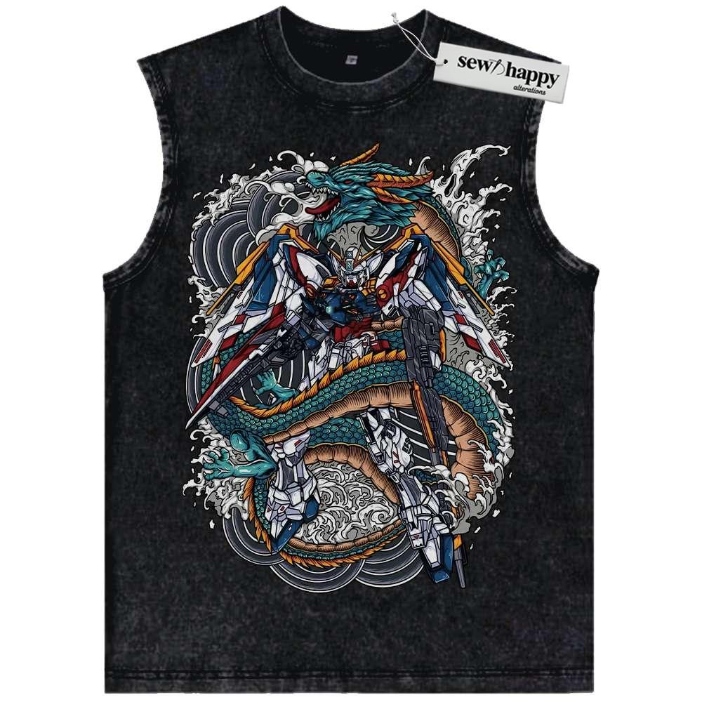 Wash Tank Top Gundam Tank Top, Anime Tank Top, Vintage Tank Top