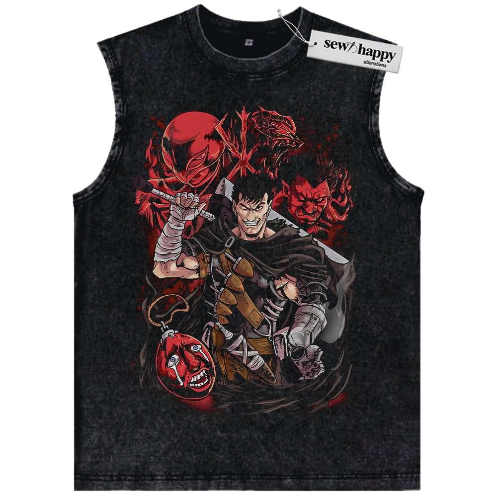 Wash Tank Top Guts Tank Top, Berserk Tank Top, Anime Tank Top, Vintage Tank Top