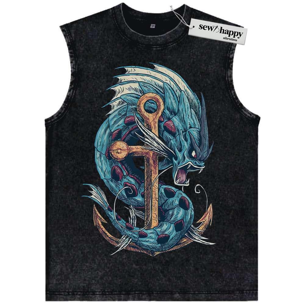 Wash Tank Top Gyarados Tank Top, Pokemon Tank Top, Anime Tank Top, Vintage Tank Top