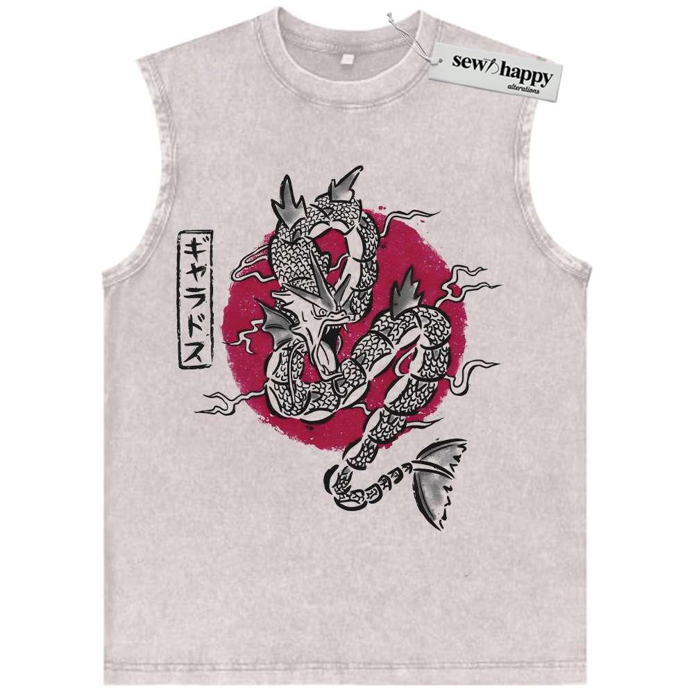 Wash Tank Top Gyarados Tank Top, Pokemon Tank Top, Anime Tank Top, Vintage Tank Top