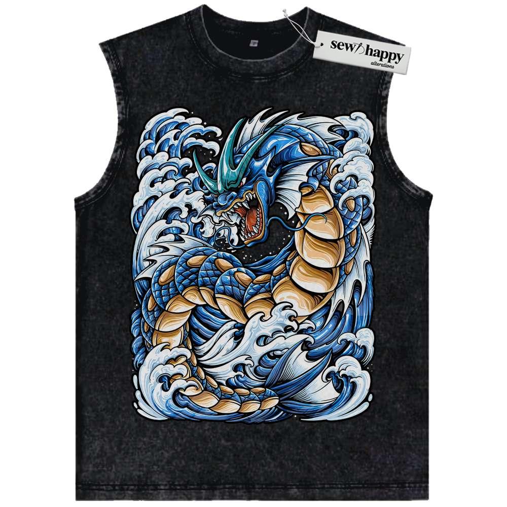 Wash Tank Top Gyarados Tank Top, Pokemon Tank Top, Anime Tank Top, Vintage Tank Top