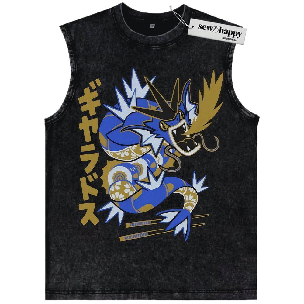 Wash Tank Top Gyarados Tank Top, Pokemon Tank Top, Anime Tank Top, Vintage Tank Top