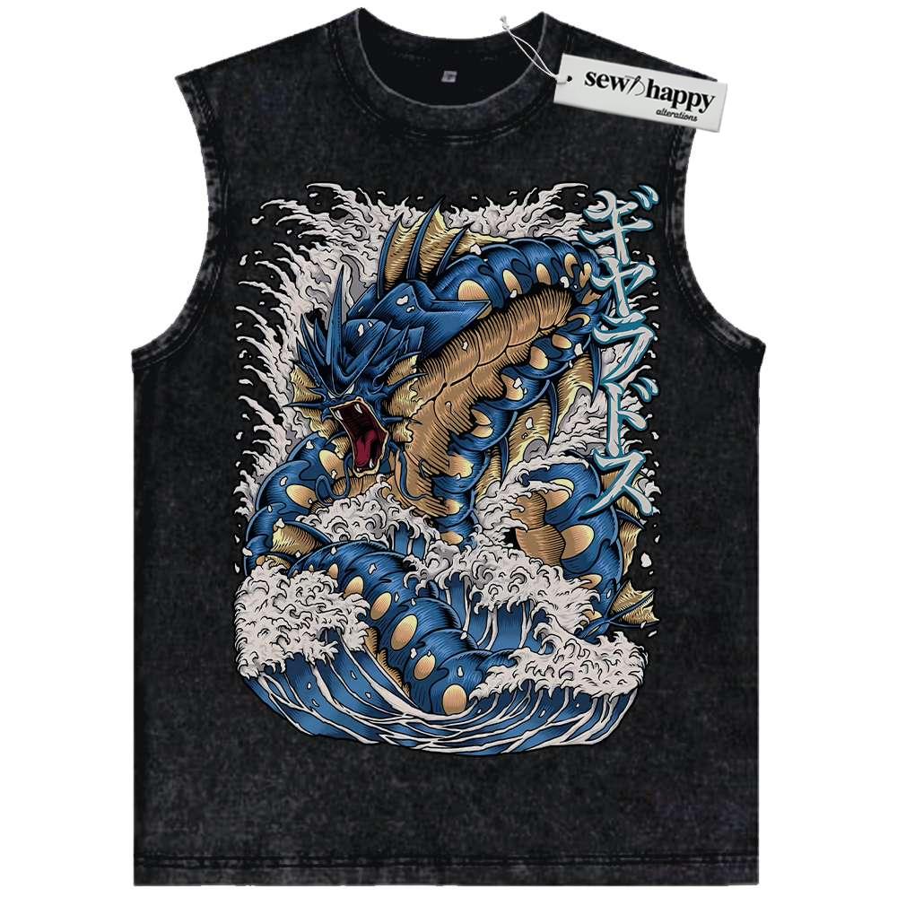 Wash Tank Top Gyarados Tank Top, Pokemon Tank Top, Anime Tank Top, Vintage Tank Top