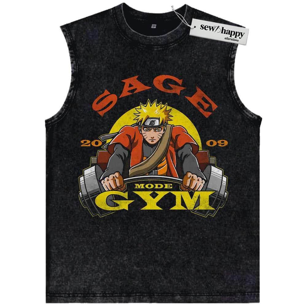 Wash Tank Top Gym Naruto Tank Top, Anime Tank Top, Vintage Tank Top