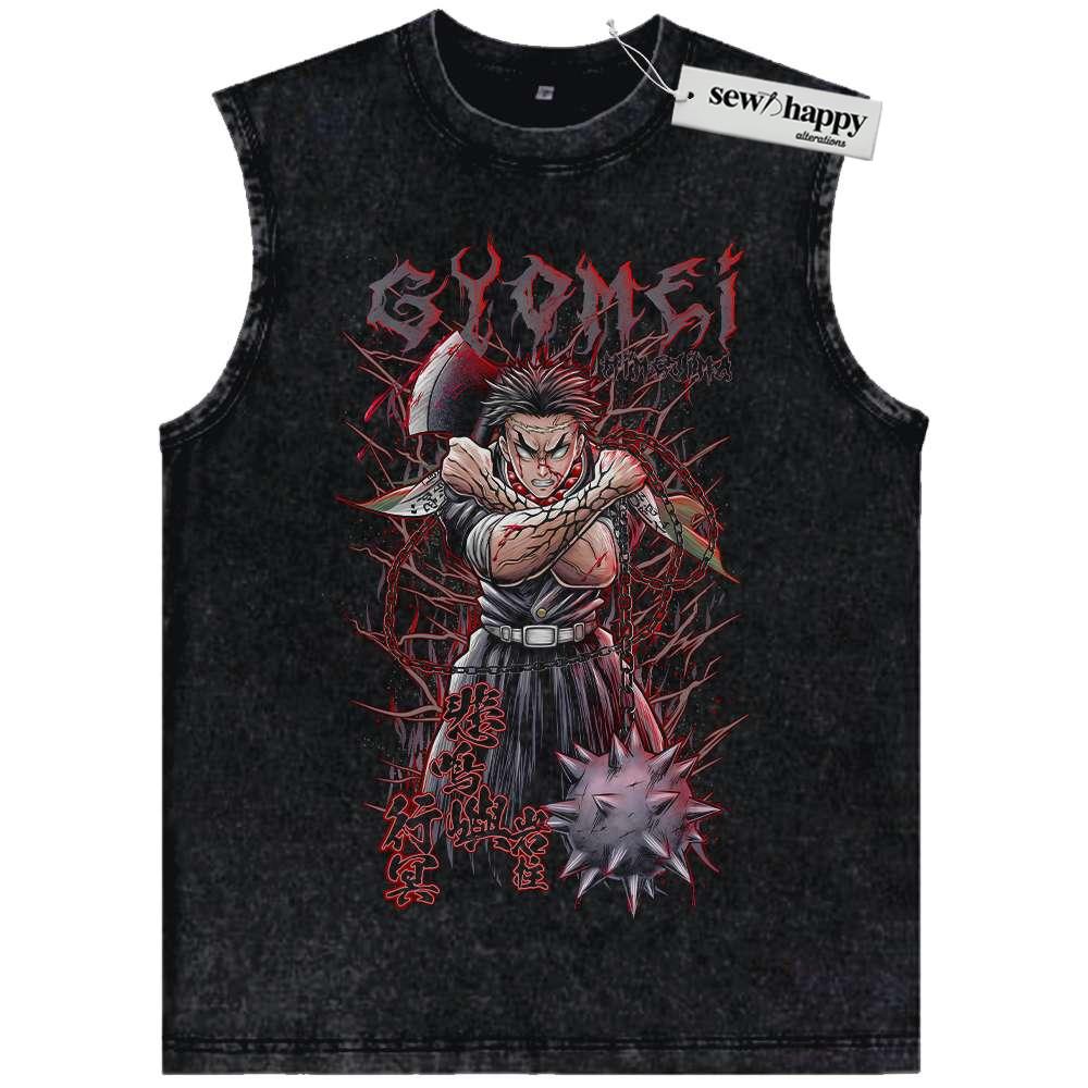 Wash Tank Top Gyomei Himejima Tank Top, Demon Slayer Tank Top, Anime Tank Top, Vintage Tank Top