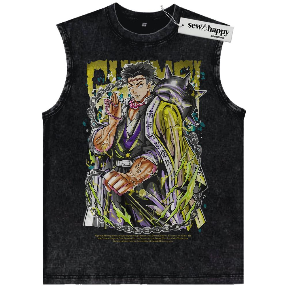 Wash Tank Top Gyomei Himejima Tank Top, Demon Slayer Tank Top, Anime Tank Top, Vintage Tank Top