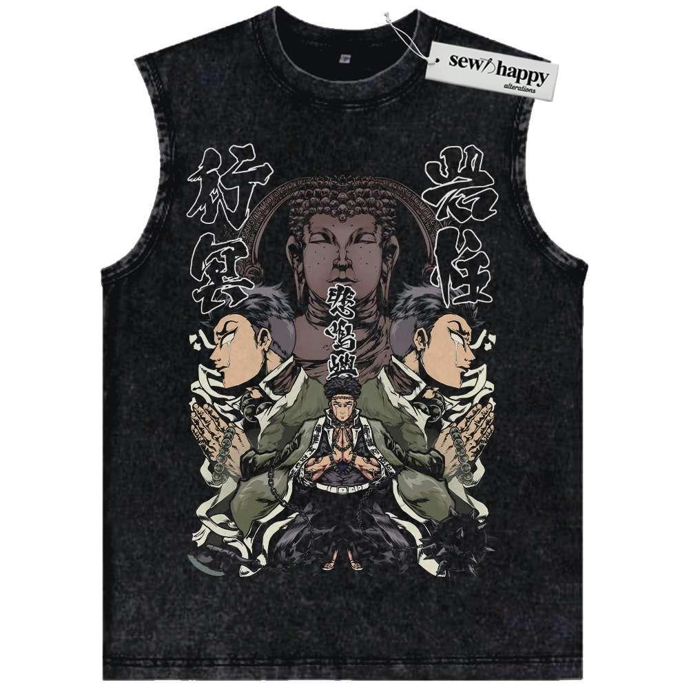 Wash Tank Top Gyomei Himejima Tank Top, Demon Slayer Tank Top, Anime Tank Top, Vintage Tank Top