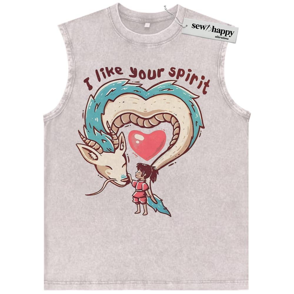 Wash Tank Top Haku vs Chihiro Tank Top, Spirited Away Tank Top, Studio Ghibli Tank Top, Valentine’s Day Tank Top, Anime Tank Top, Vintage Tank Top