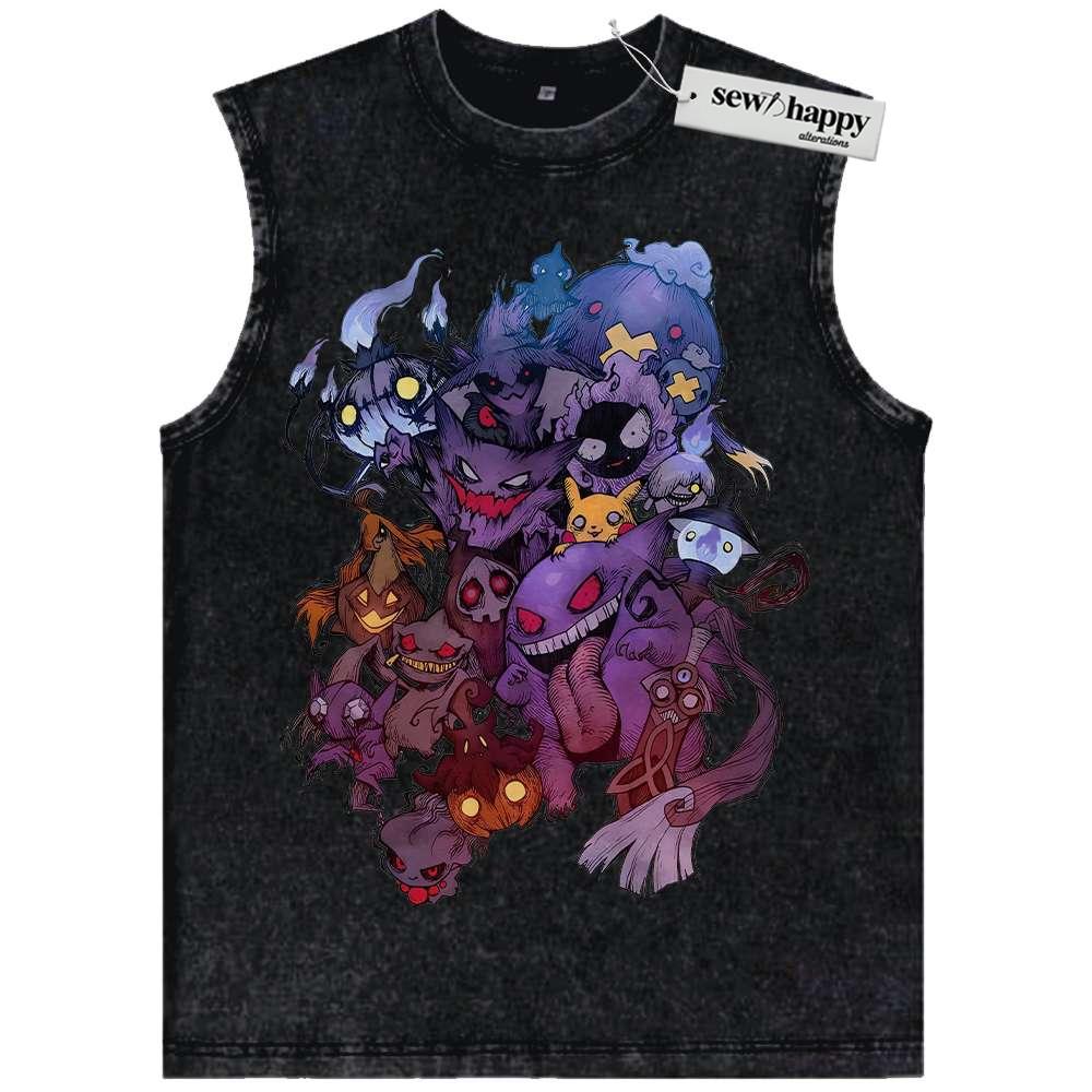 Wash Tank Top Halloween Pokemon Tank Top, Anime Tank Top, Vintage Tank Top