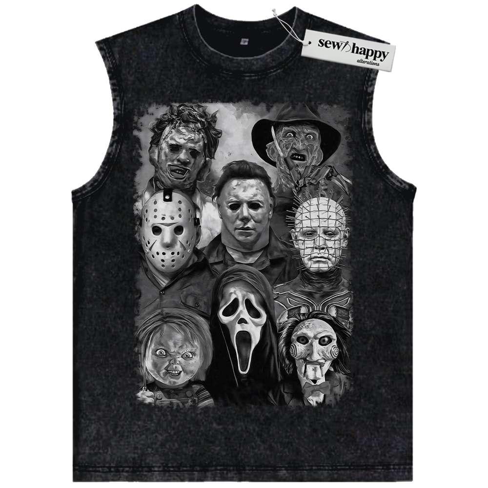 Wash Tank Top Halloween Tank Top, Horror Tank Top, Vintage Tank Top