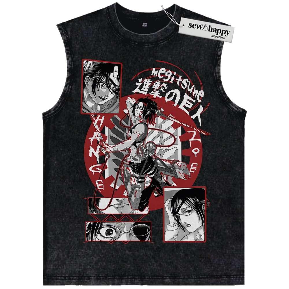 Wash Tank Top Hange Zoe Tank Top, Attack on Titan Tank Top, AOT Tank Top, Anime Tank Top, Vintage Tank Top