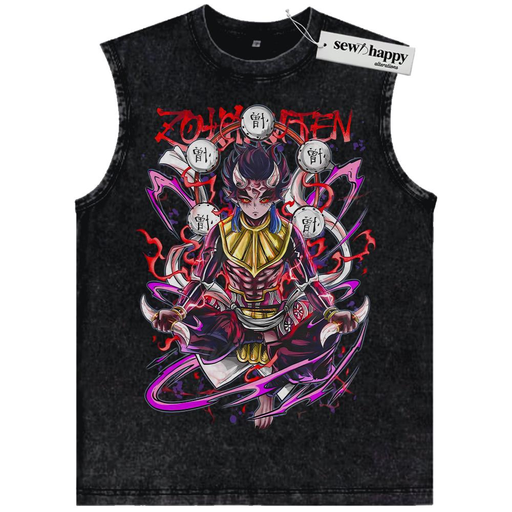 Wash Tank Top Hantengu Tank Top, Demon Slayer Tank Top, Anime Tank Top, Vintage Tank Top