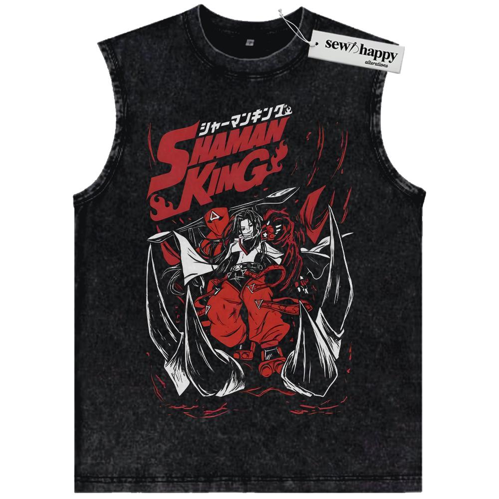 Wash Tank Top Hao Asakura Tank Top, Shaman King Tank Top, Anime Tank Top, Vintage Tank Top