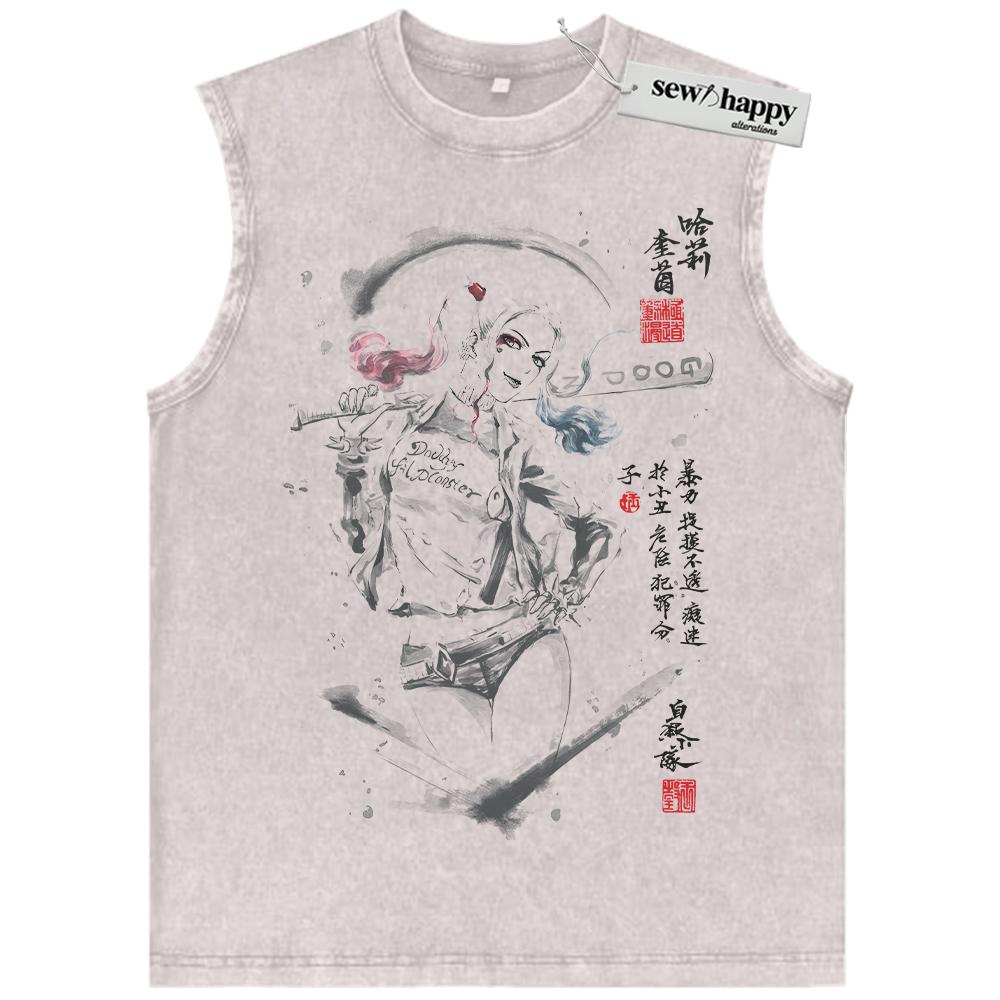Wash Tank Top Harley Quinn Tank Top, Vintage Tank Top