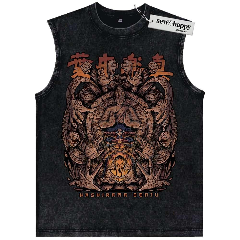 Wash Tank Top Hashirama Senju Tank Top, Naruto Tank Top, Anime Tank Top, Vintage Tank Top