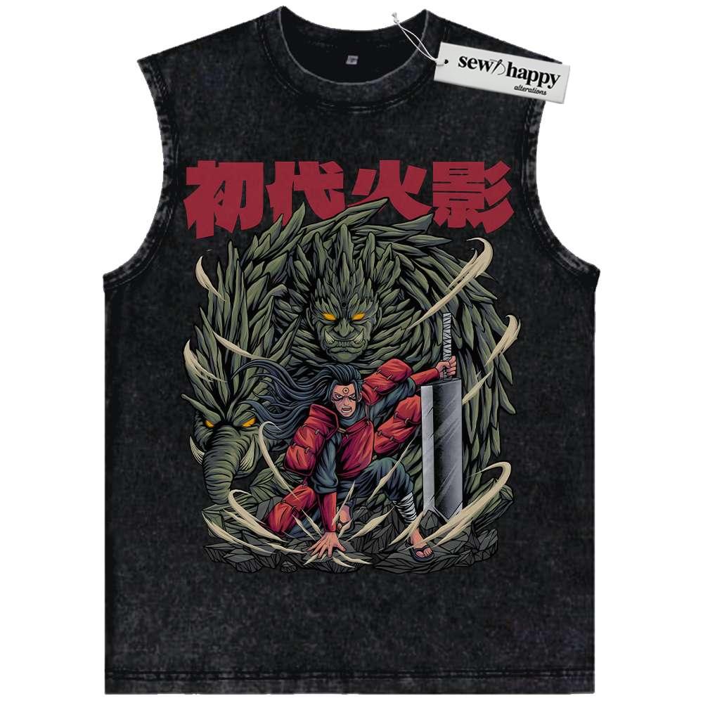 Wash Tank Top Hashirama Senju Tank Top, Naruto Tank Top, Anime Tank Top, Vintage Tank Top