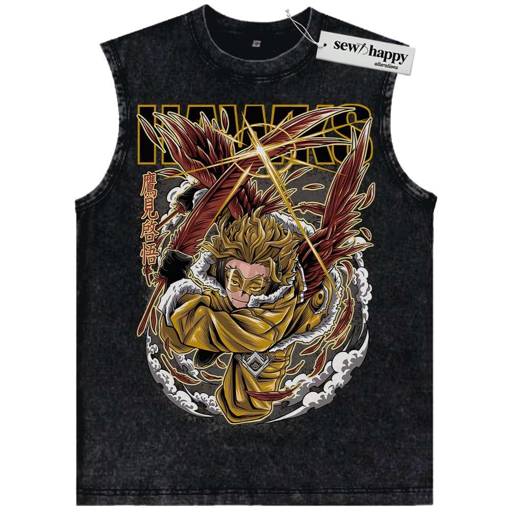 Wash Tank Top Hawks Tank Top, Keigo Takami Tank Top, MHA Tank Top, Anime Tank Top, Vintage Tank Top