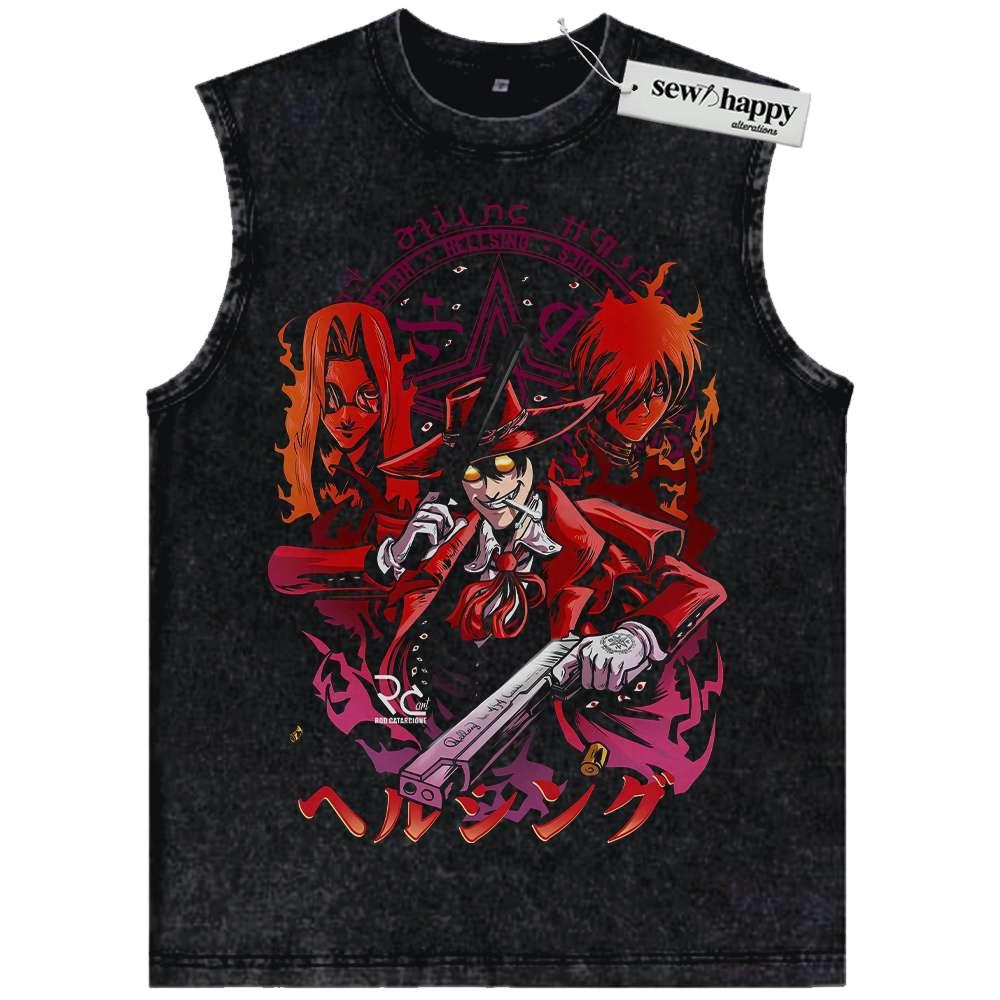 Wash Tank Top Hellsing Tank Top, Anime Tank Top, Vintage Tank Top