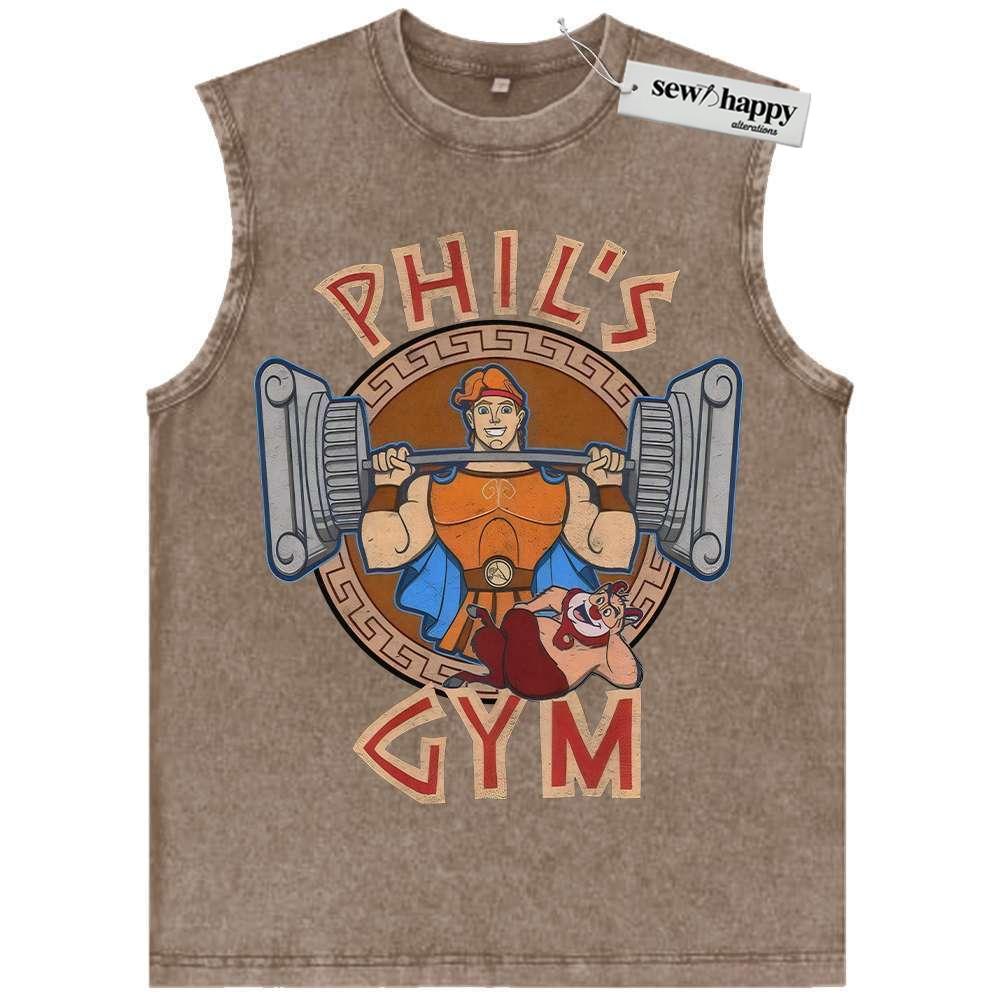 Wash Tank Top Hercules Tank Top, Gym Tank Top, Animated Tank Top, Vintage Tank Top